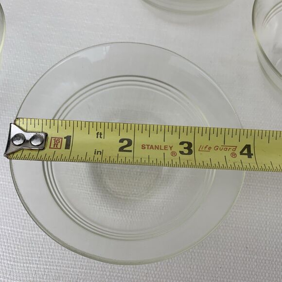 Vintage Set of 6 Pyrex 3 Ring Custard Bowls 445 Dessert Ramekins - Picture 9 of 9